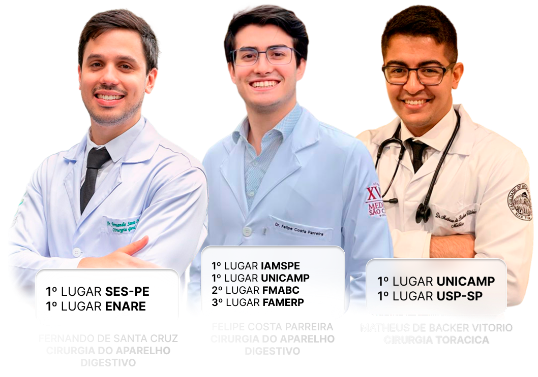 Aprovados em residência médica, destaque por desempenho excepcional.